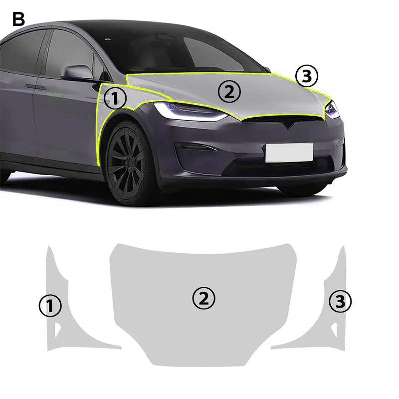 

8.5Mil TPU Scratch-resistant Matte Clear Paint Protection Film For Tesla Model X 2022-2025 Body Transparent Bra Per-cut PPF Kit