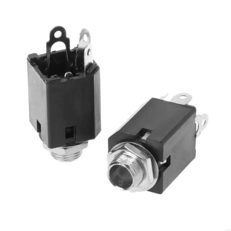 A9LF 10pcs 6.35mm O Plug Sockets PJ-612 3-Pin Connector مع NUT