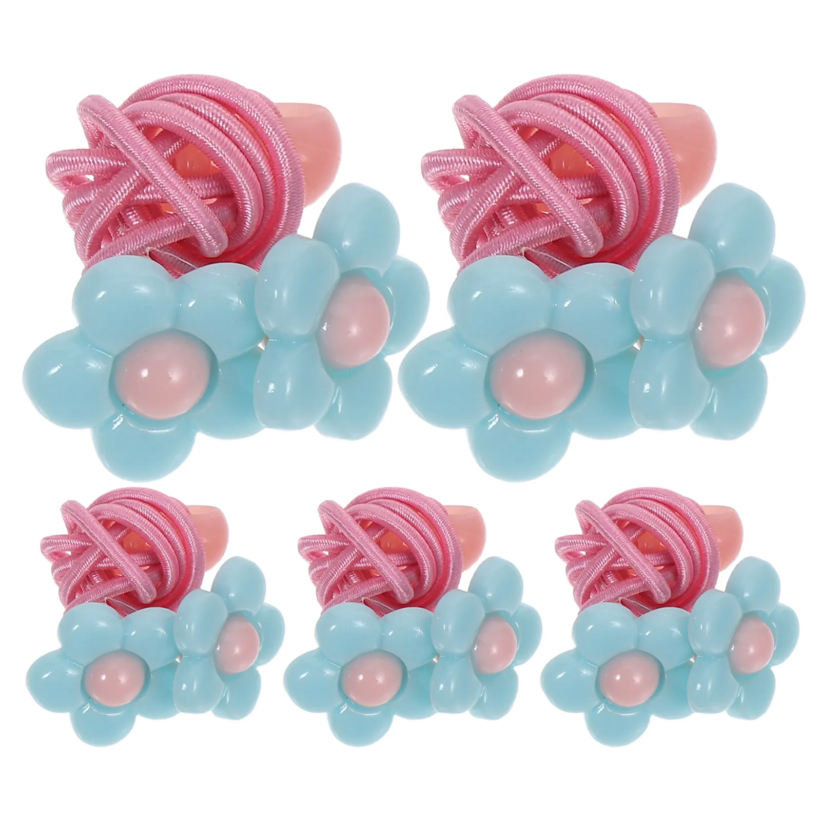 10Pcs Hairbands Elastic Ponytail Holders Plastic Rubber Band Stretchy Adjustable Size Random Color Hair Tie