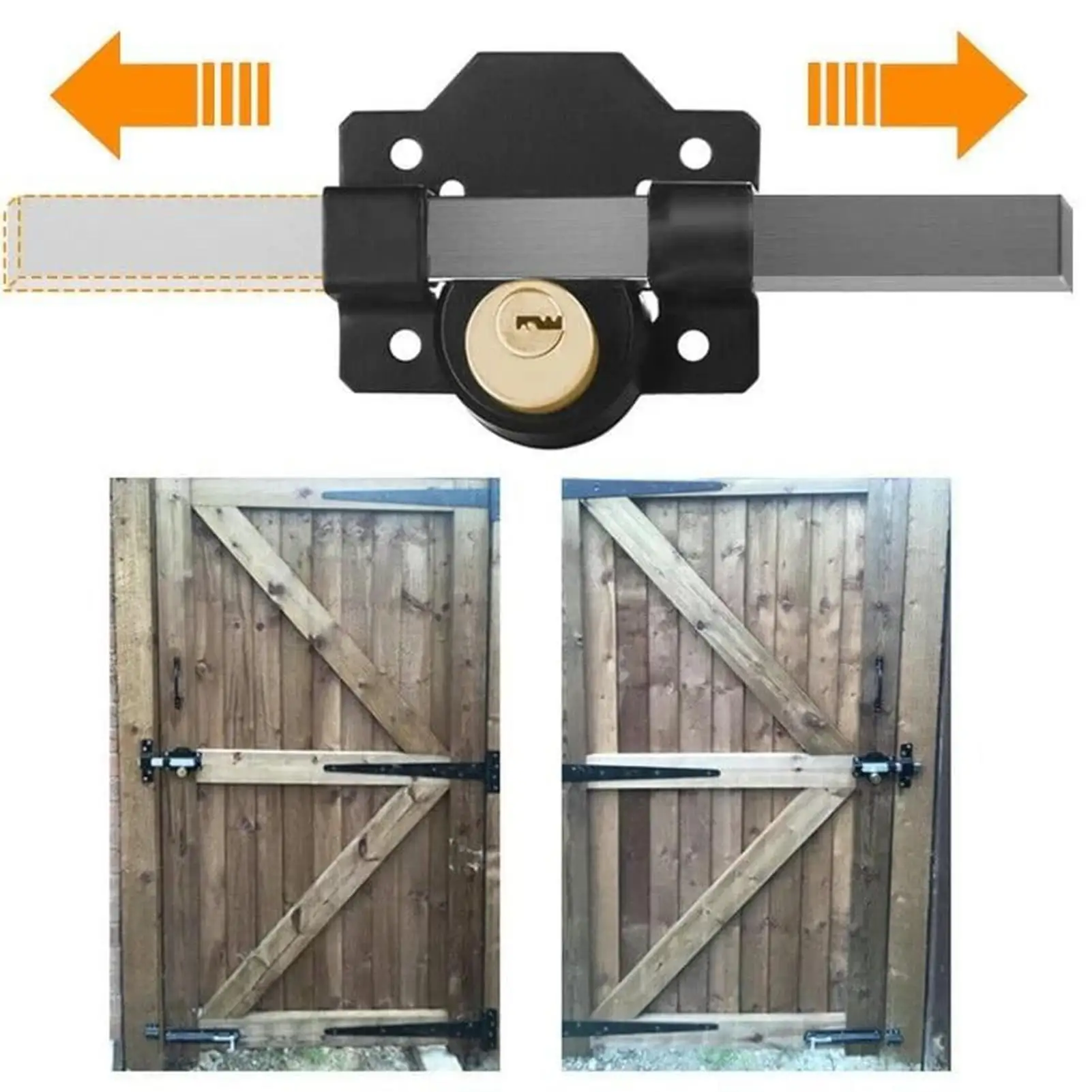 Sliding Barn Door Lock Double-Sided Gate Lock Sliding Door Latch With 5 Keys For Exterior Interior Backyard Shed RV Fence Gate