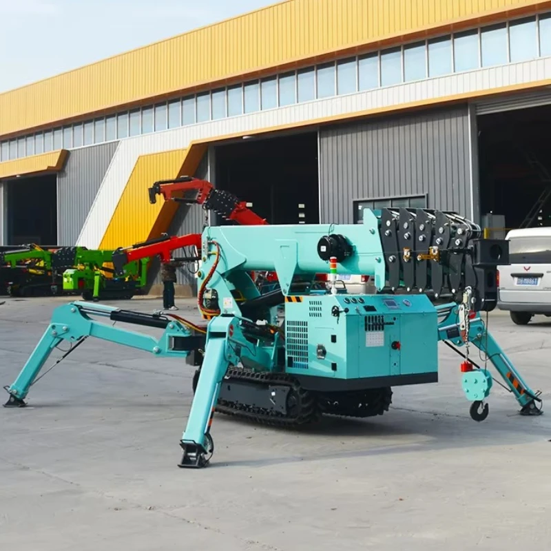 Heavy 3/5/6/8/12Ton Mini Crawler Spider Crane with Telescopic Boom and Wireless Remote Control for Warehouse Lifting