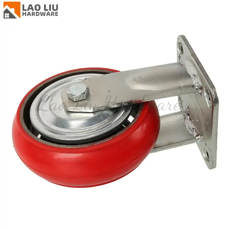 

6 Inch Iron Core Korean-Style Red Fixed Wheel Cart with Dedicated Wear-Resistant LoadBearing Wheel for Home Hardware Accessories