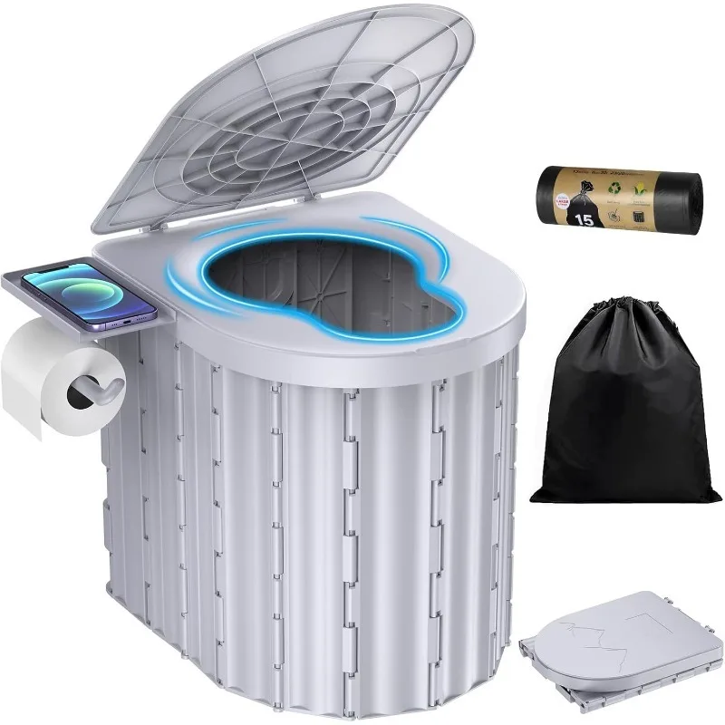 

Outdoor Camping Portable Toilet Car Seat Camping Long Distance High-Speed Road Trip Emergency Folding Toilet with Lid