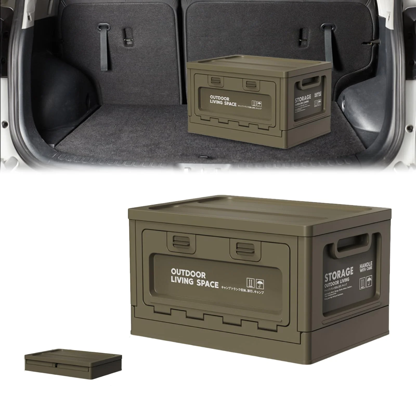 ！@Hot Selling Portable Lightweight Plastic Foldable Camping Storage Box-Multifunctional for Snack Clothes Book Storage (Modern