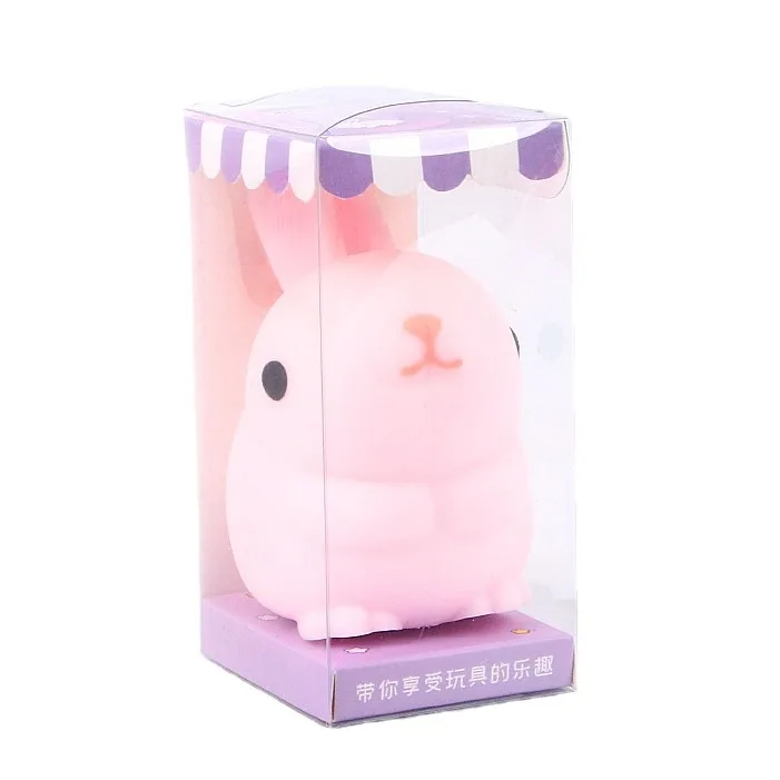 Jouet créatif de lapin de bande dessinée pour des enfants, pincement, musique, Fidget, Kawaii, PU, rebond lent, souligné, Charleroi, jouets, eving, ornements de bureau