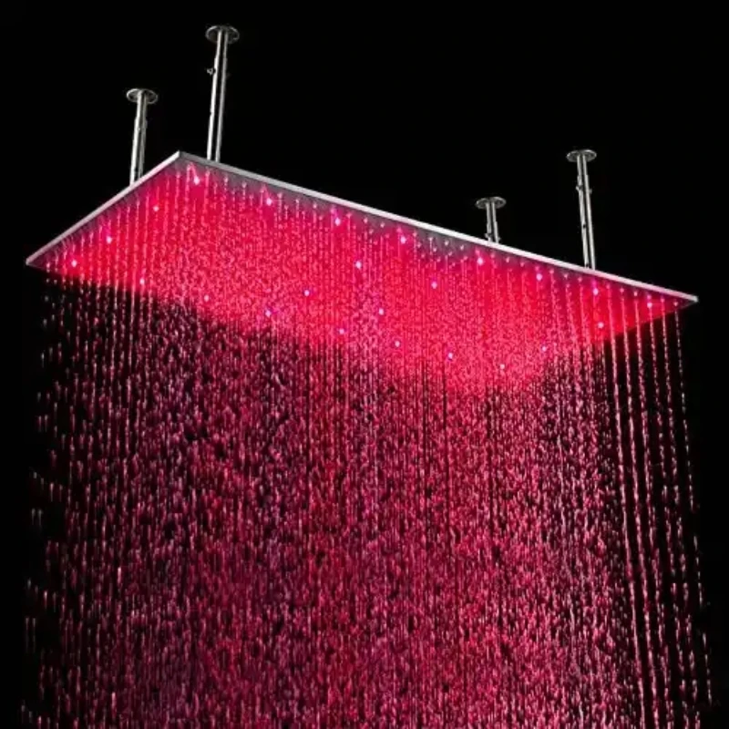 

Ceiling mounted 20 x 40 inch LED rain nozzle rectangular color changing nozzle