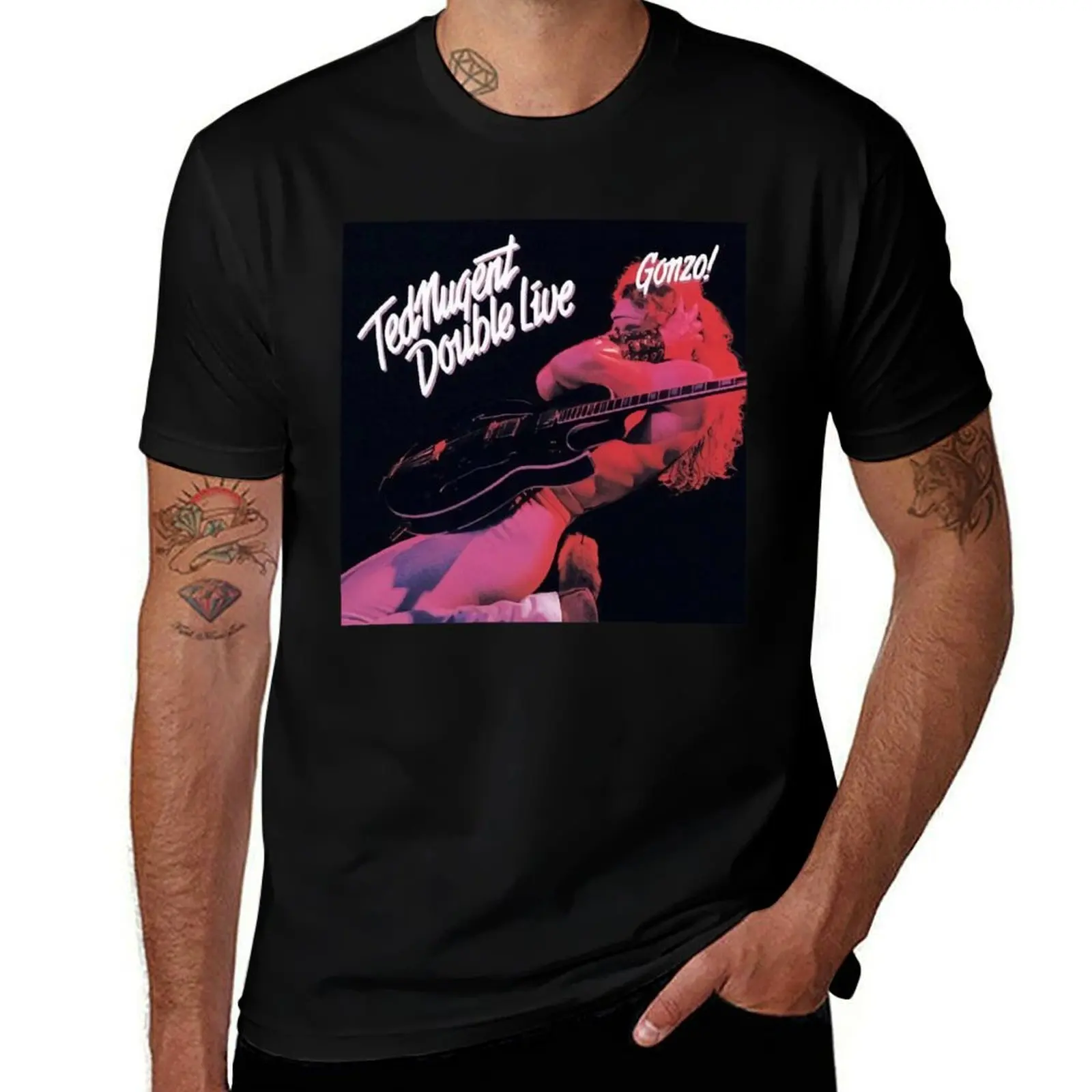 

Ted Nugent - Double Live Gonzo Album T-Shirt valentines clothes sports fans boys whites graphic t shirt vintage outfits for men