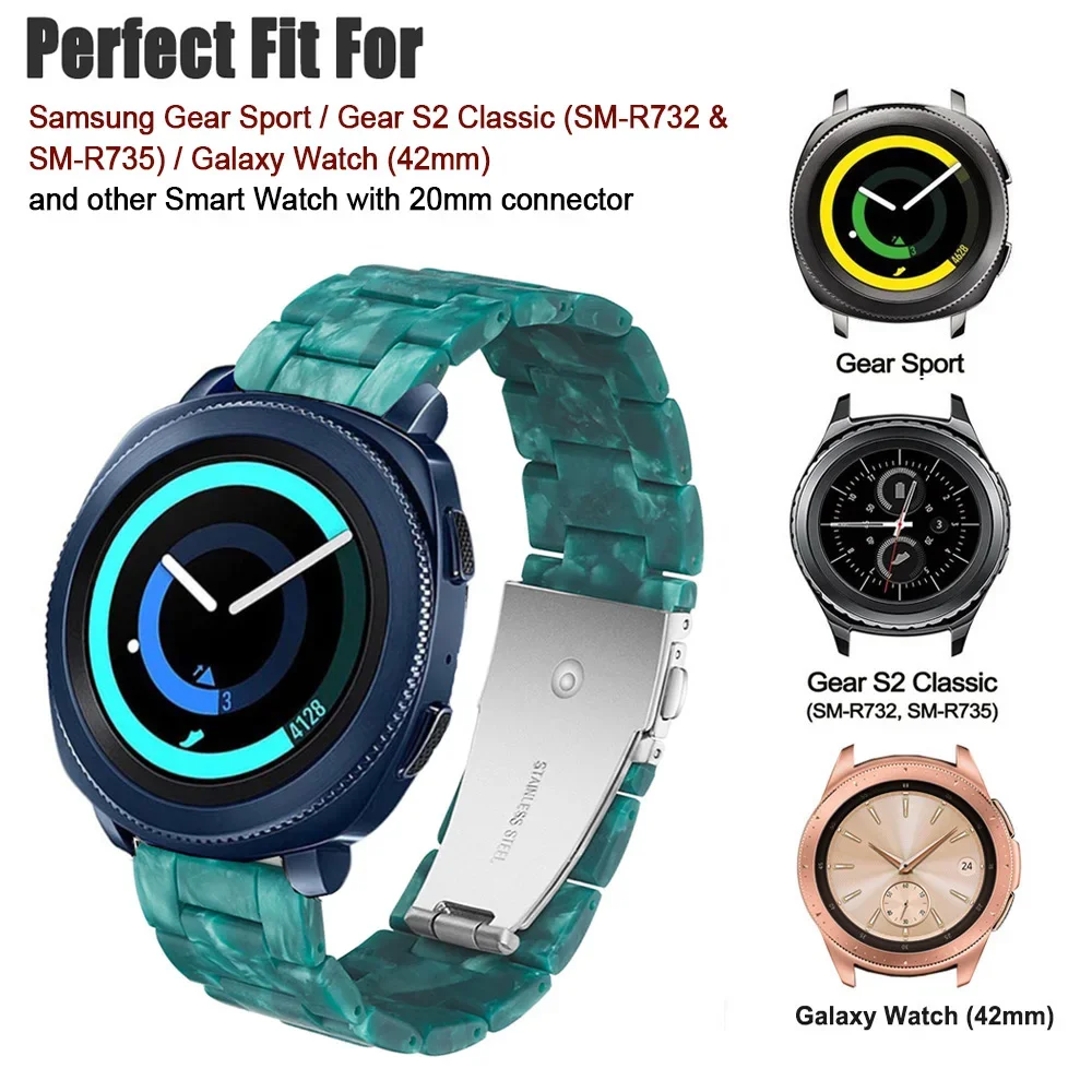 20mm 22mm Resin Watch strap For Samsung Galaxy 4 5 6 46mm gear s3 band strap correa stainless steel buckle huawei gt  watchband