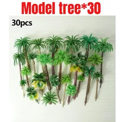 30PCS Mixed Model Plastic Coconut Palm Scale Tree Micro Rainforest Trains Railroad Landscape Decor Scenery Trees Coconut Model