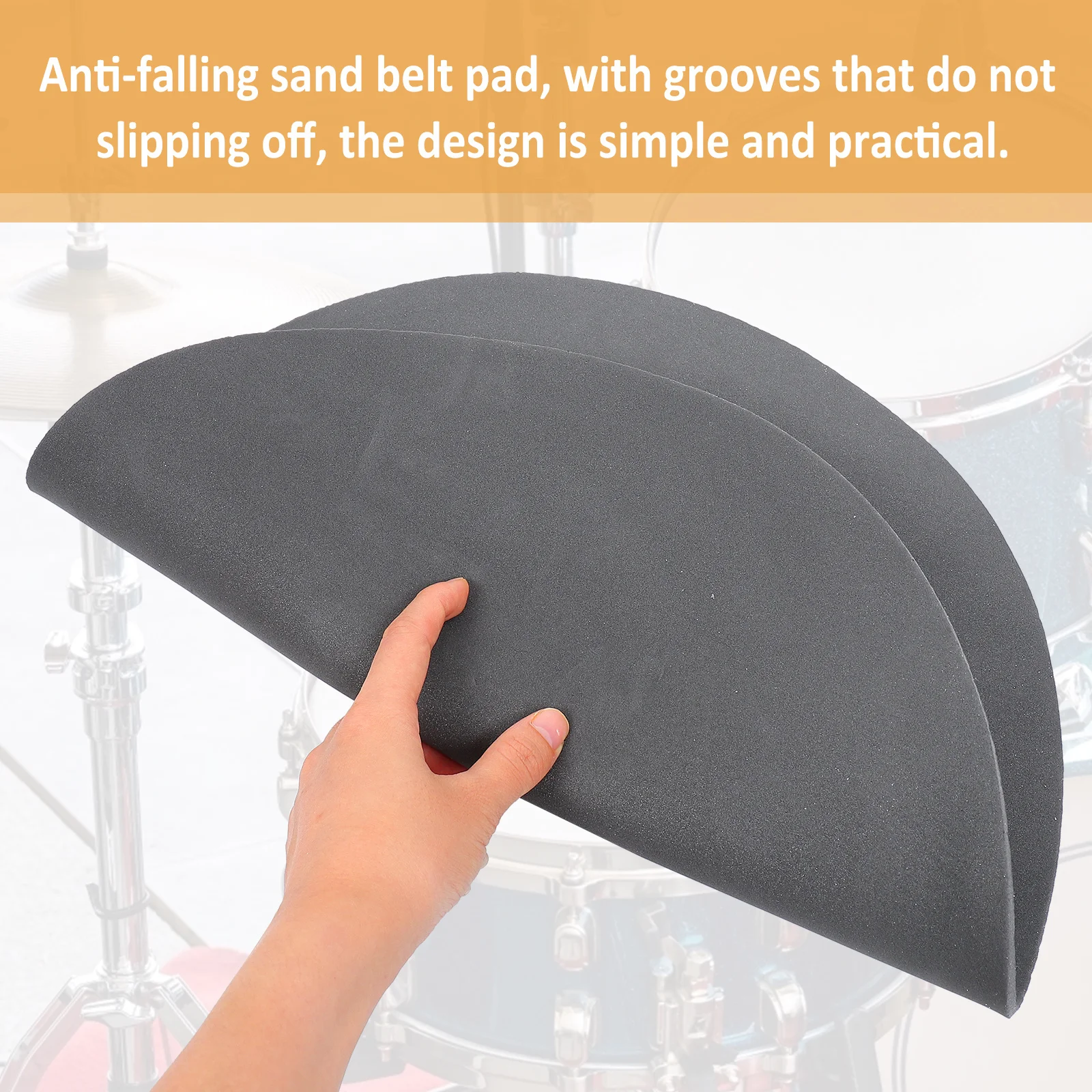 

14pcs Drum Mute Pad Set Black Standard Thickness Adjustable Effect Anti-Slip Groove Durable Drum Accessories