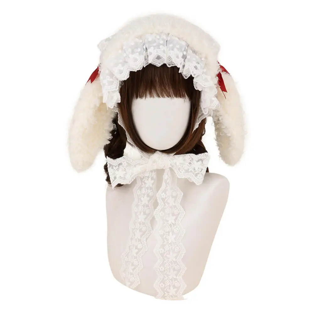 Lolita Lace Headband Girl Soft Girl Hanging Ear Rabbit Lo Girl Hair Accessory Cute Kc Multi-Color Bow Bunny Ears Y2K Headband