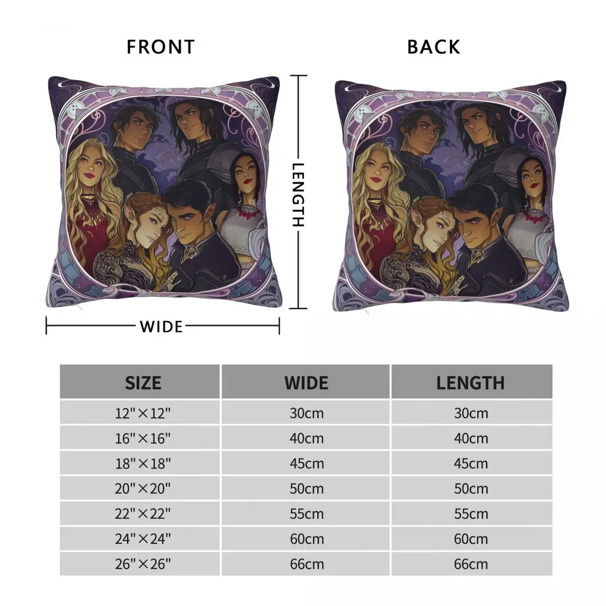 Inner Circle A Court Of Thorns And Roses Pillowcase Polyester Linen Velvet Creative Decor Throw Pillow Case Home Cushion Cover