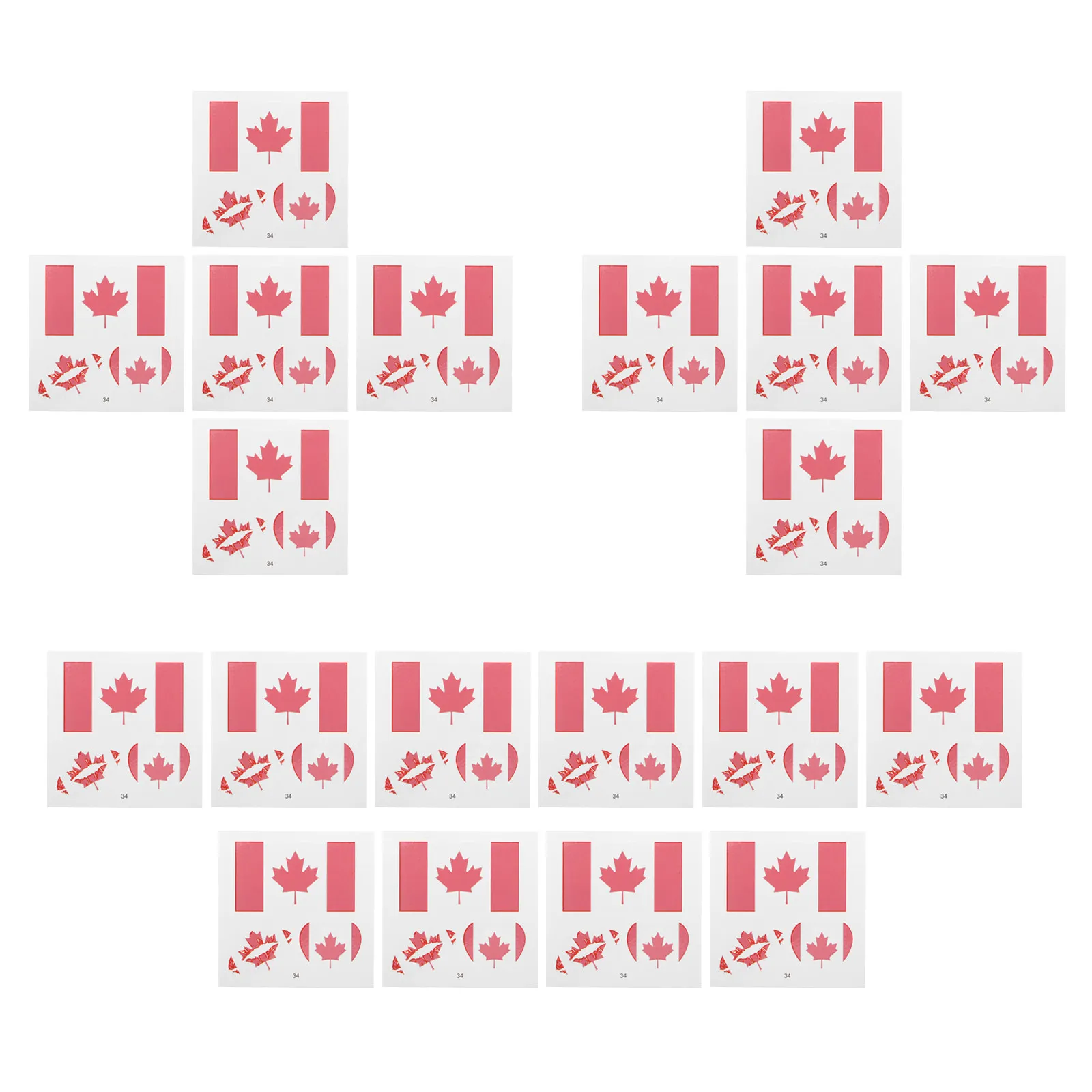 20Pcs Canada Flag Temporary Tattoos Waterproof National Flag Face Stickers Patriotic Football Sports 2026 Event Tattoos