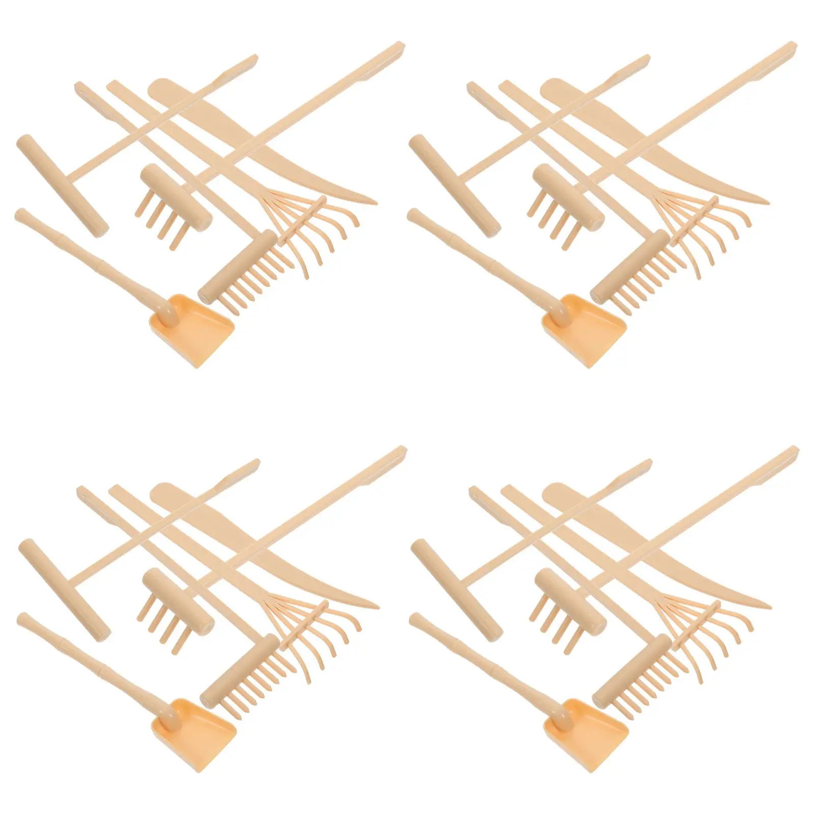 

Набор из 4 мини-грабель для дзен-сада, пластиковые ручные грабли для песочницы, аксессуары для медитации, декор для стола, дзен-сад