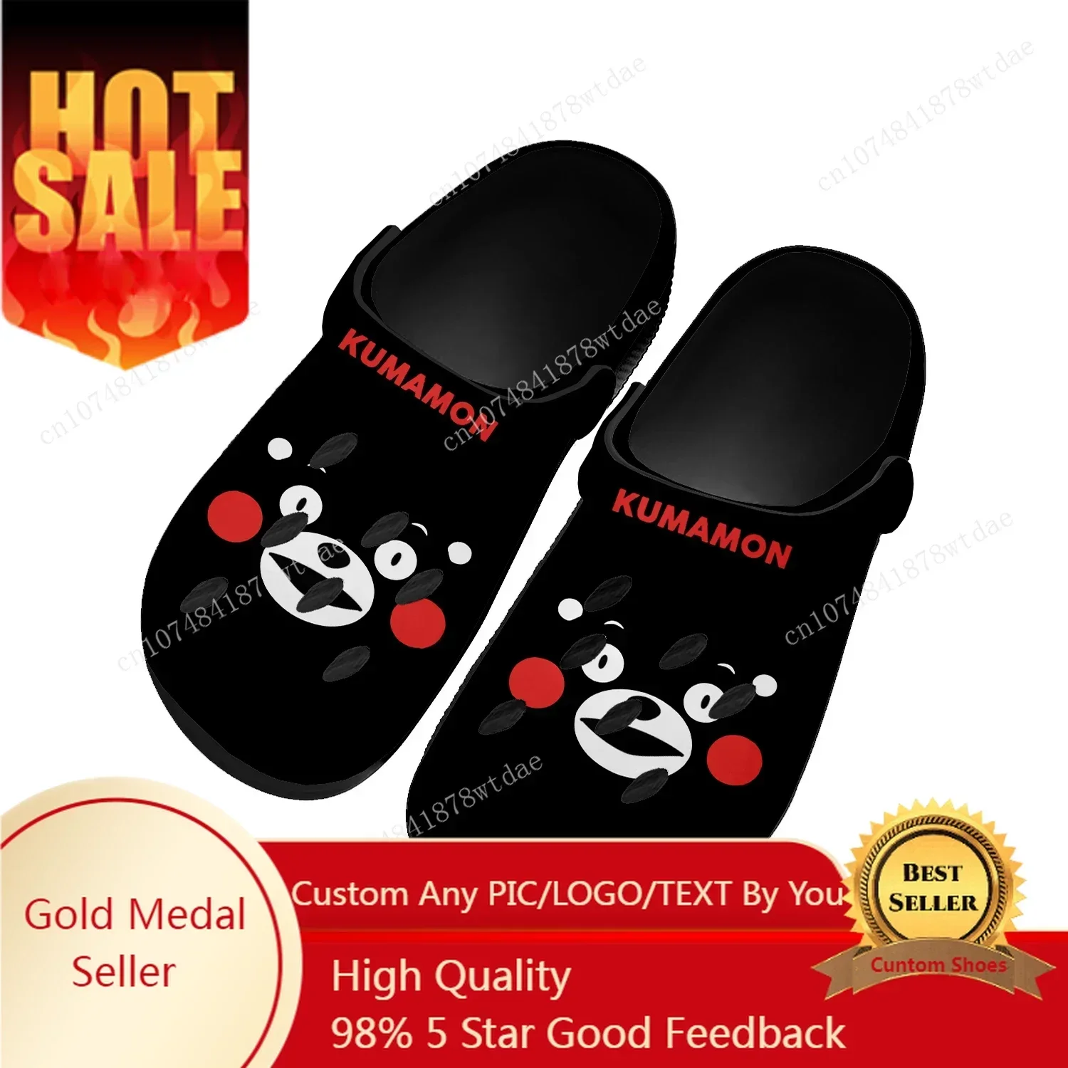 

Kumamon Home Clogs Mens Womens Teenager Custom Made Water Shoes Japanese Comics Manga Cartoon Garden Beach Hole Slippers Sandals