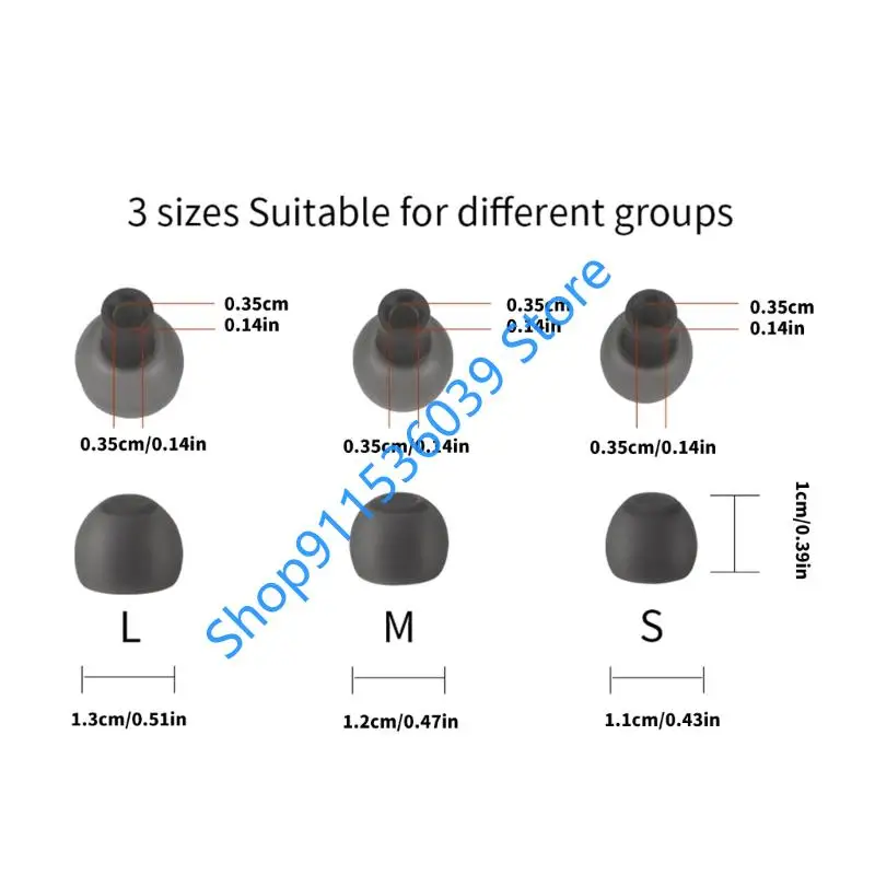 6Pcs Replacement Earbuds Silicone Ear Tips for Sony WF-1000XM6 Eartips Soft In-ear Eartips Earphone Earplugs