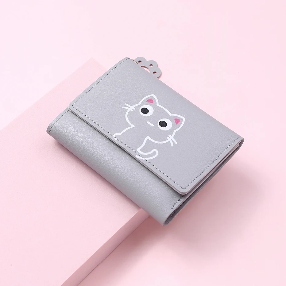 Frauen Nette Katze Brieftasche Weibliche Kleine Kurze PU Leder Geldbörse Damen Karte Halter Geld Tasche Haspe Kreative Mode Brieftasche Mädchen geschenk – Detail 8