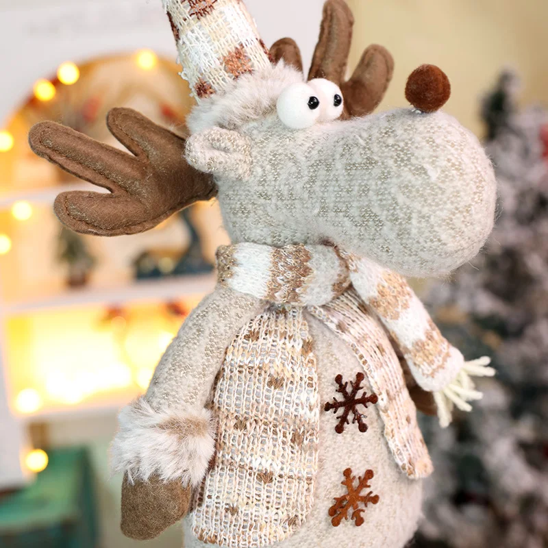 Christmas Snowman Telescopic Doll New Knitted Elk Doll Window Scene Christmas Decoration Merry Christma Gift Happy New Year