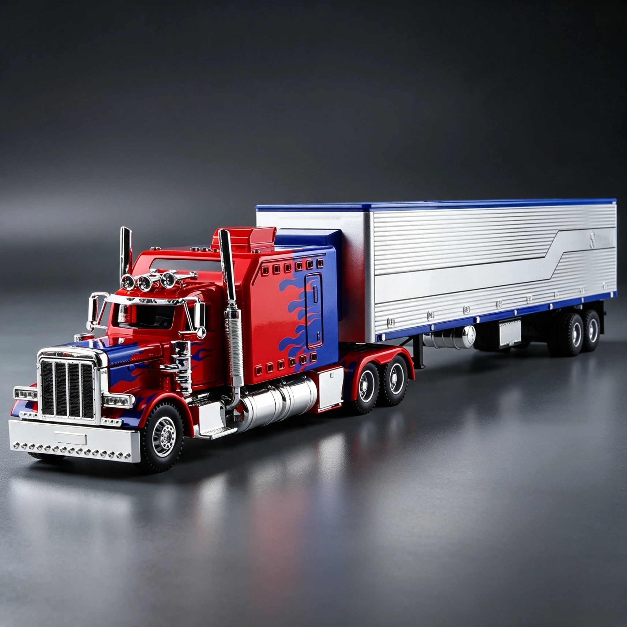 1:24 389 Semi Truck Tractor Trailer Alloy Metal Diecast Model Car Home Decoration Desktop Display Ornaments Colelction