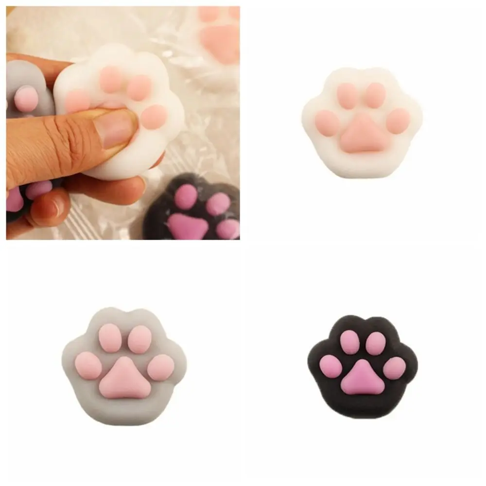 Mini Cat Paw Squeeze Toy Silicone Pinch Decompression Toy Plush TPR Fidget Sensory Toys For Kids Adults Gift