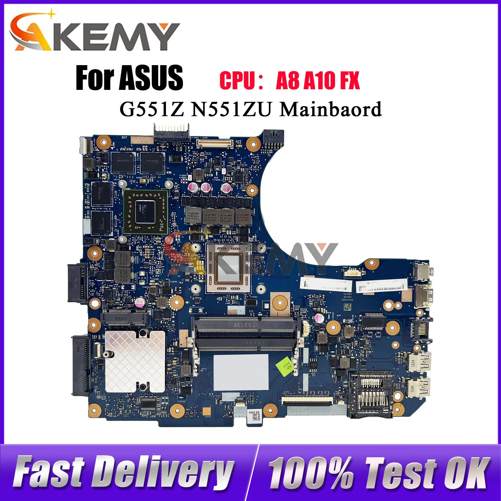 

Материнская плата для ноутбука ASUS ROG N551ZU G551Z N551Z с процессором A8 A10 FX, 100% протестирована, быстрая доставка, в наличии.