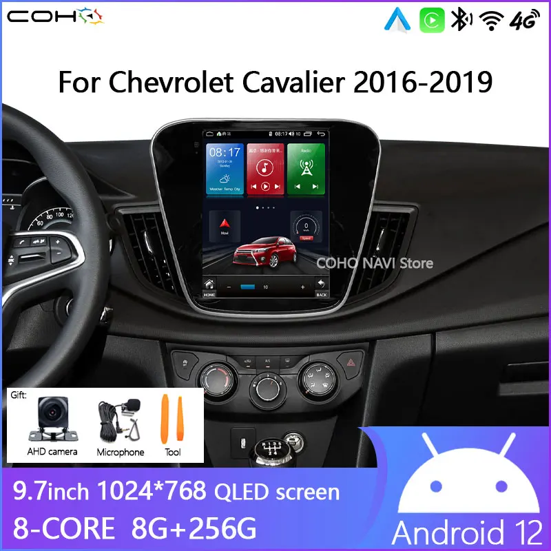 9.7INCH For Chevrolet Cavalier 2016-2019 1024*768 Car Multimedia Player Gps Android12 8-Core Carplay 4G+WIFI FM AM Android Auto
