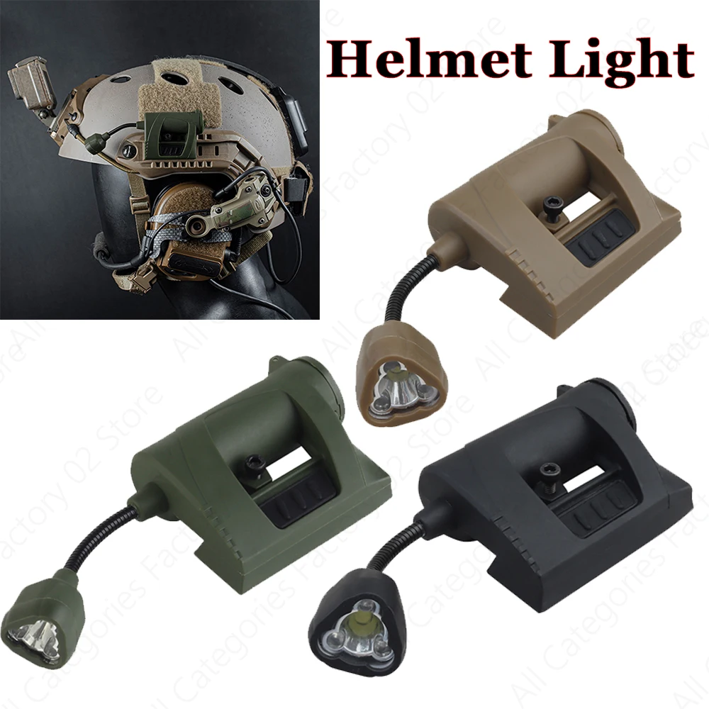 Tactical Helmet Light 3 Modes MPLS CHARGE LED Hunting Military Helmet Flashlight Outdoor Military Headlamp for Hunting Camping