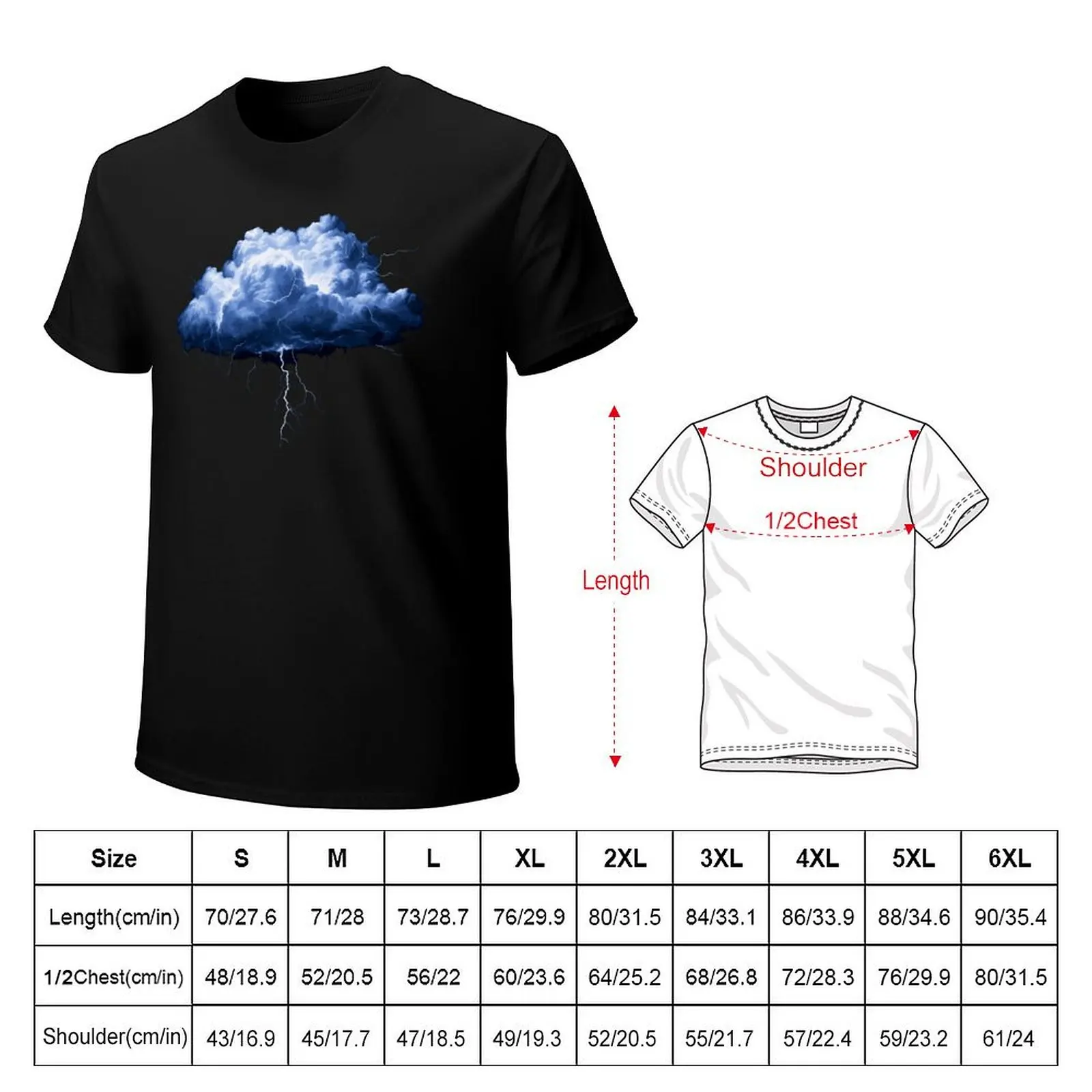 Storm Cloud, Lightning, Meteorology Gift T-Shirt Trendy Casual Short Sleeve Shirt