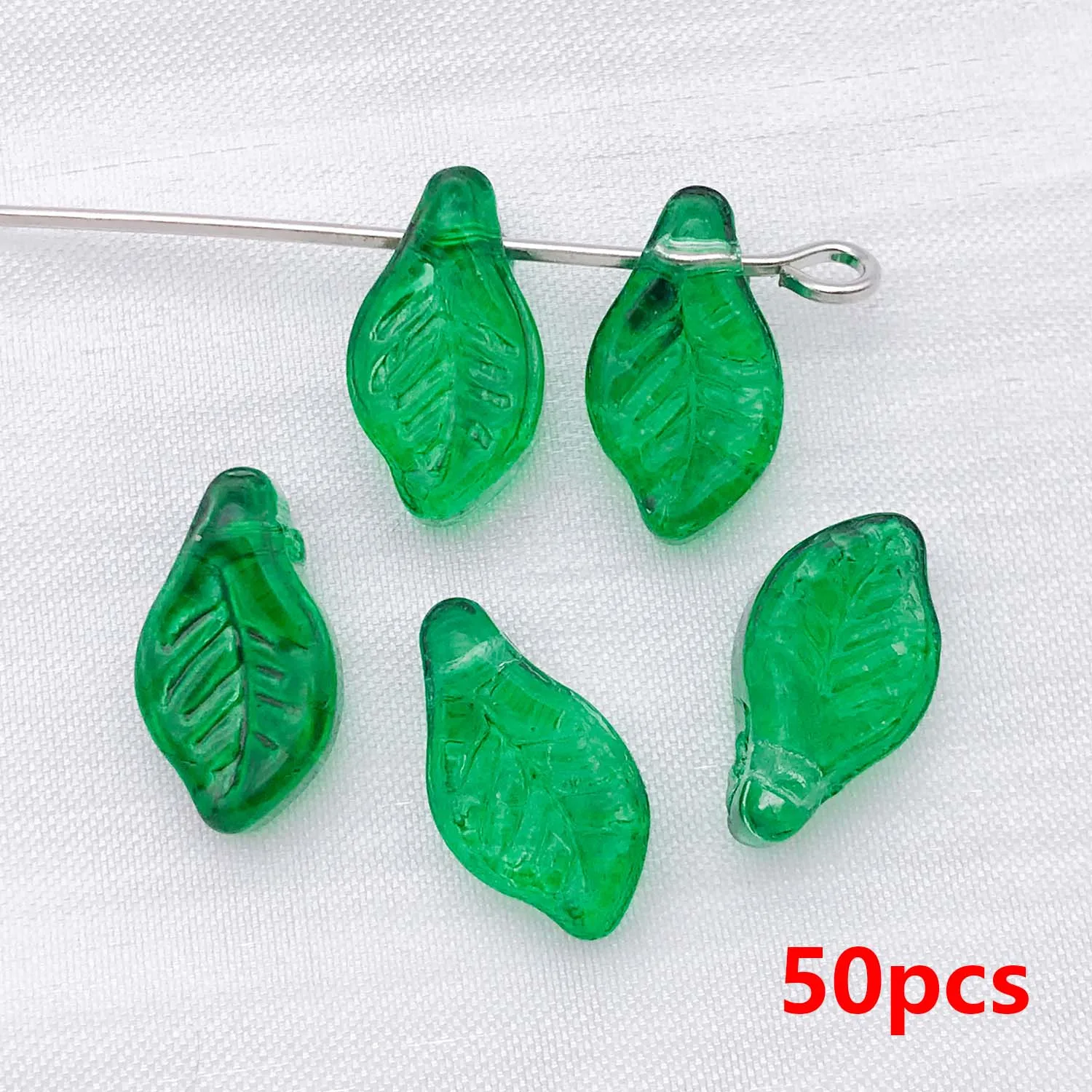 50 stuks 7*12mm Kleurrijke Glazen Blad Spacer Kralen, Losse Kralen voor DIY Armbanden Kettingen Oorbellen Sieraden Maken Accessoires
