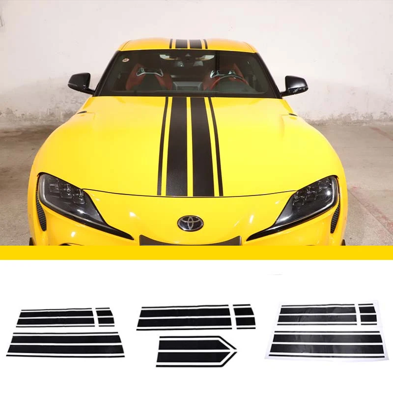 

For Toyota GR Supra A90 A91 MK5 2019-2022 PVC Look Car Hood Roof Crossover Trunk Decals Sticker Graphics Vinyl Decorative Cover