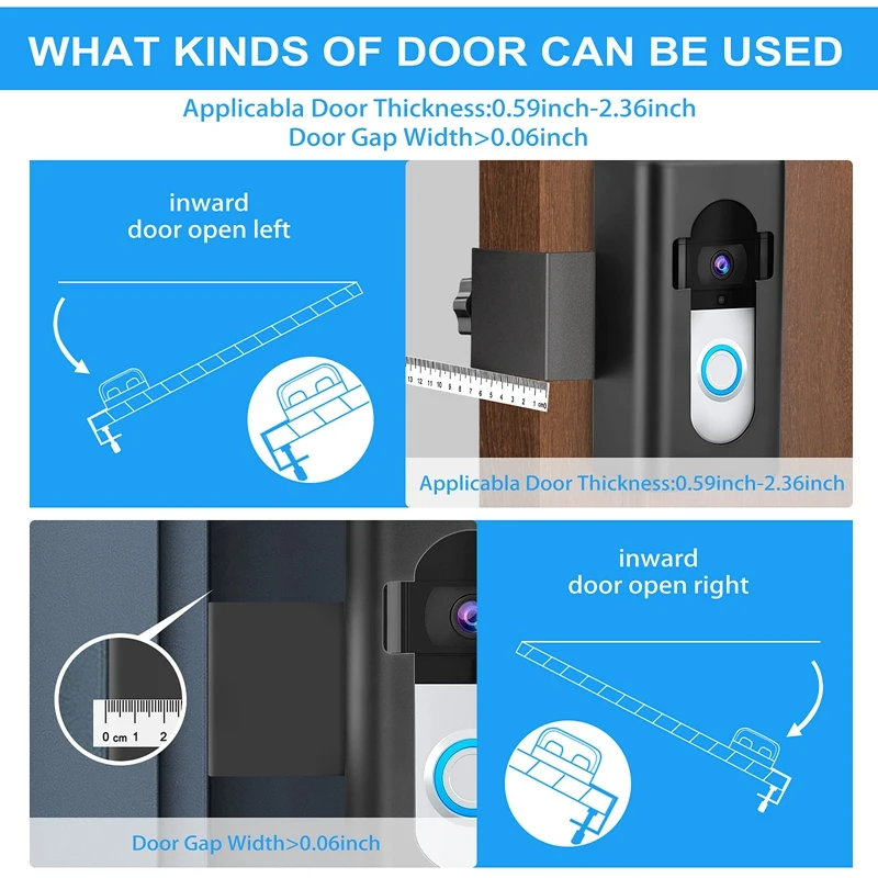Campainha de vídeo anti-roubo atualização anti-roubo suporte de campainha de vídeo suporte de montagem sem broca