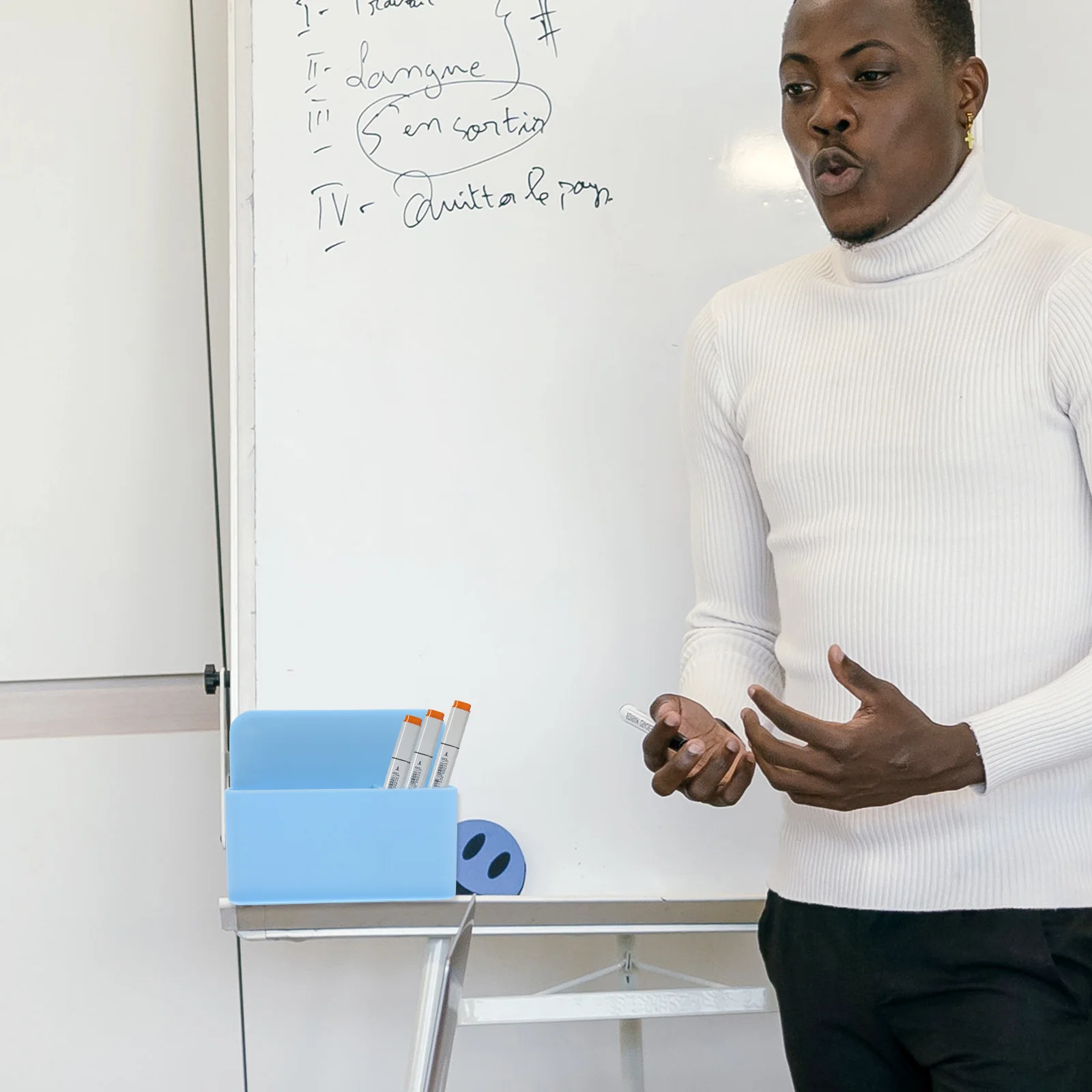 

4Pcs Magnetic Whiteboard Pen Storage Rack Marker Holder Office Meeting Room Organizer Magnetic Marker Holder