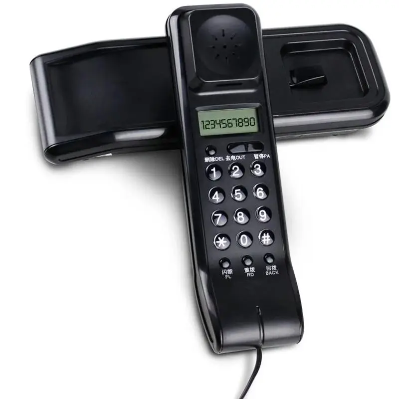 Trimline Corded Phone with Dual LCD Display, Caller ID, Dual Systems, Adjustable Ringtone Volume Desk Wall Telephone for Home