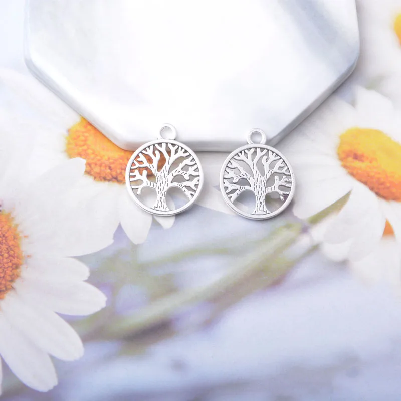 10 Stück/Set Ethnische Zinklegierung Baum des Lebens Anhänger Schmuckzubehör Boho Rose Seestern Anhänger DIY Damenohrringe – Detail 9