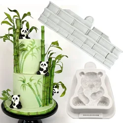 3D Bamboo Silicone Mold DIY Panda Birthday Party Baking Tools Fondant Chocolate Cake Decor  Candy Jelly Pastry Clay Resin Mould