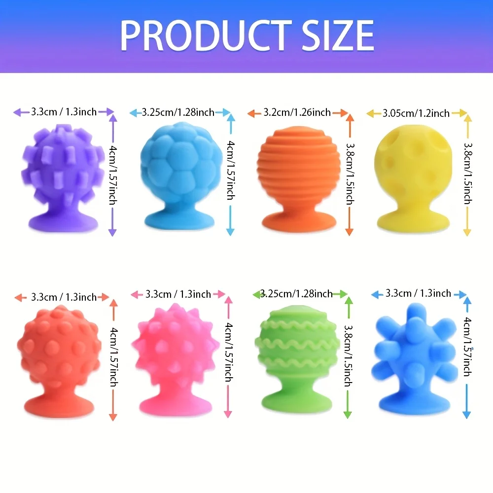 ألعاب أكواب الشفط الحسية - 8 عبوات من السيليكون لتخفيف القلق، مثالية للمنزل والمدرسة والحفلات هدايا عيد الميلاد #2