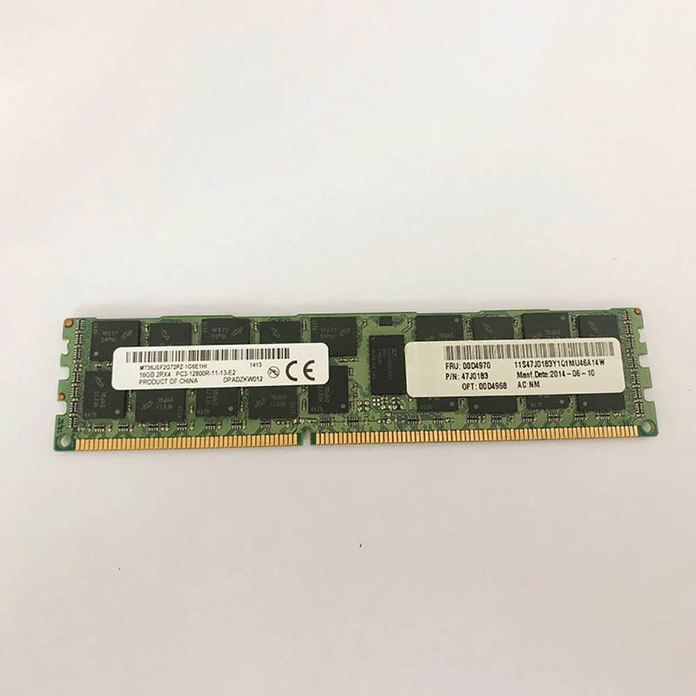 1 PCS RAM 00D4968 00D4970 47J0183 16GB 2RX4 PC3-12800R DDR3 1600Mhz For IBM X3300 X3500 X3550 M4