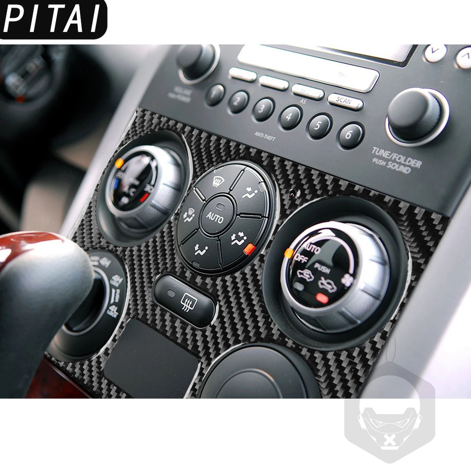 For Suzuki Grand Vitara 2006-2013 Carbon Fiber AC CD Control Panel Trim Strips Car Interior Decorative Accessories Sticker