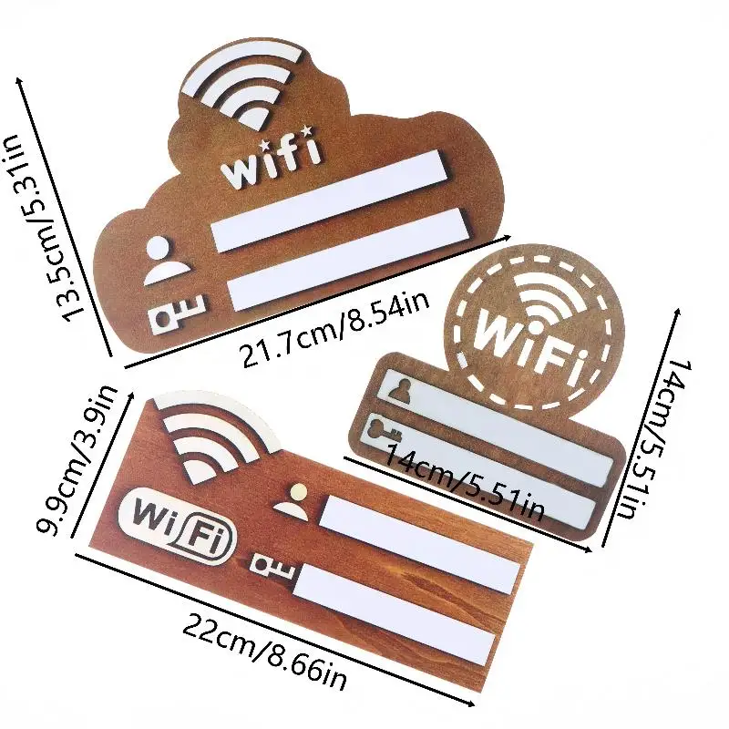 Vintage Wooden Wifi Password Sign Board Erasable Wifi Info Display Plate With Pen For Cafe Home Hotel Wall Decoration