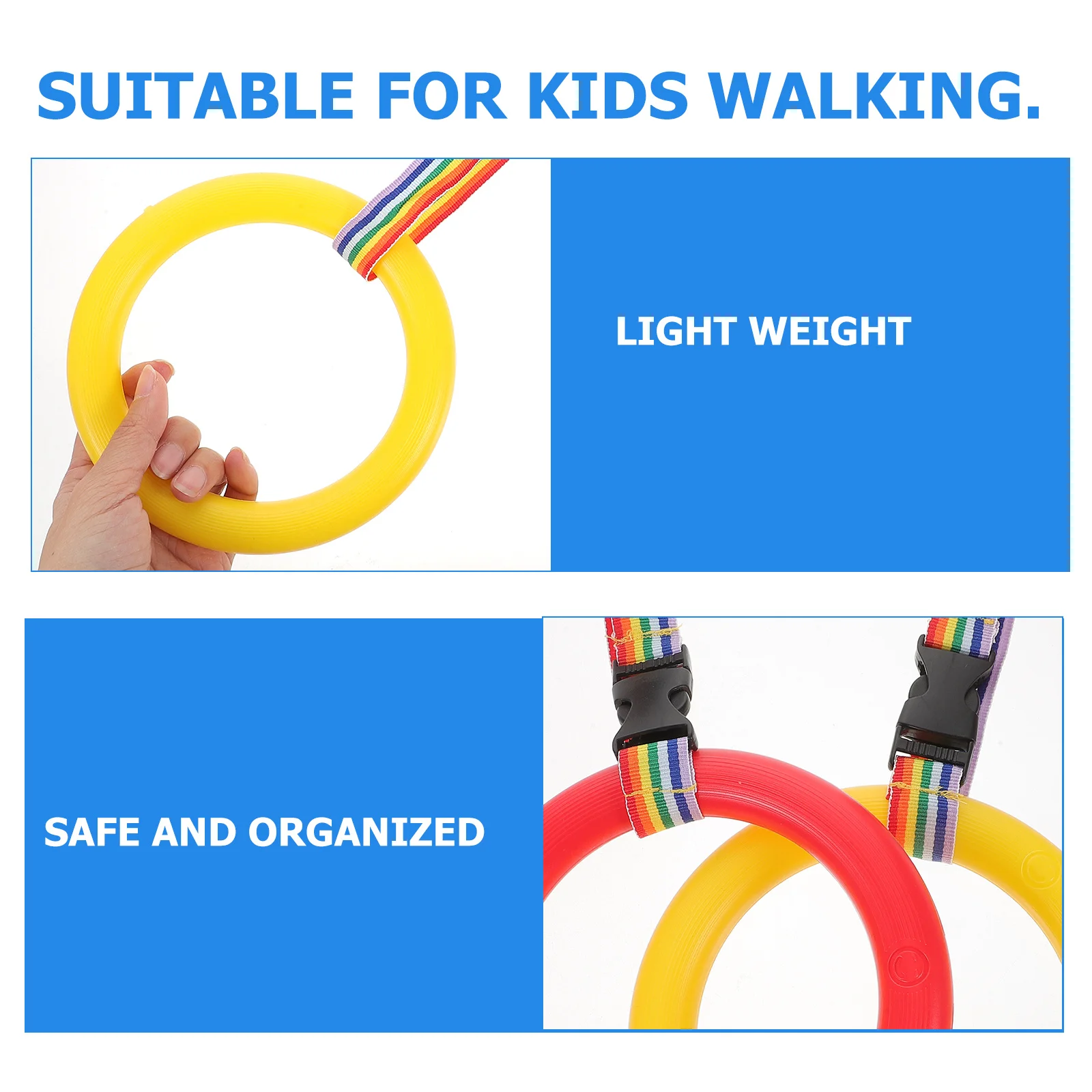 

3pcs Anti-Lost Walking Rope For Kids Bright Color Handles Preschool Daycare Outdoor Safety Rope Toddler Leash Children Tether