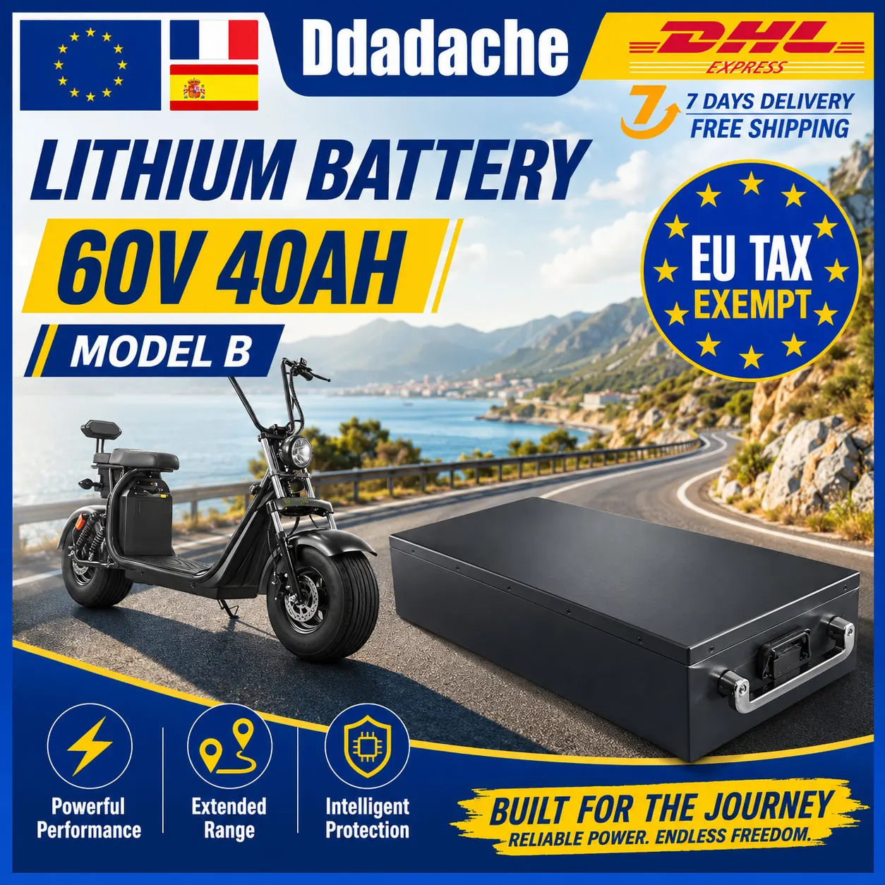 60V 20Ah 30Ah 40Ah Lithium-Ionen-Akku-Pack für Harley E-Motorräder, 18650-Zellen, eingebautes BMS, hohe Leistung, breiter Temperaturbereich