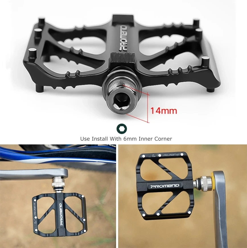 Pedal de bicicleta de carretera ultraligero, aleación de aluminio, liberación rápida, antideslizante, 3 rodamientos, piezas de bicicleta