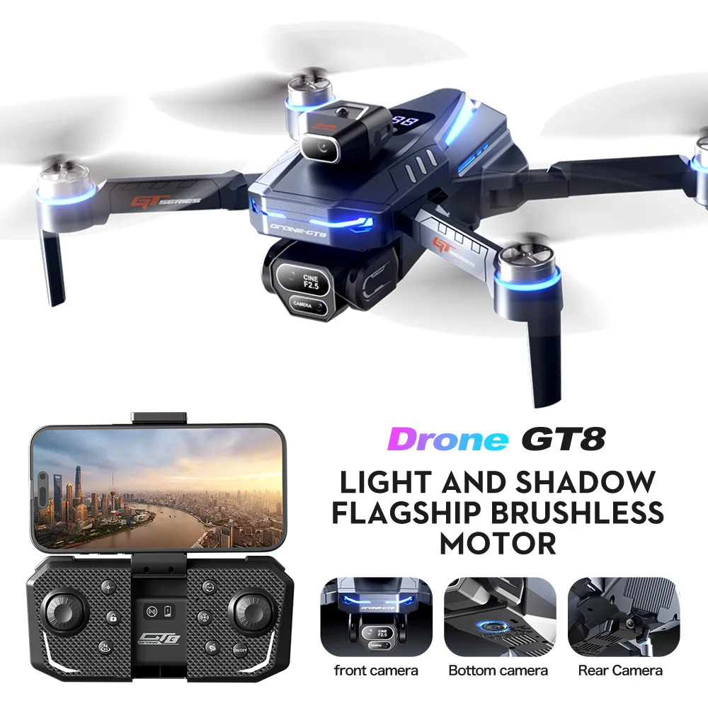 

NEW GT8 Drone with 4.3 Inch Screen 4K 8K HD Camera Foldable RC Quadcopter Optical Flow Positioning Aerial Photography Toys Gifts