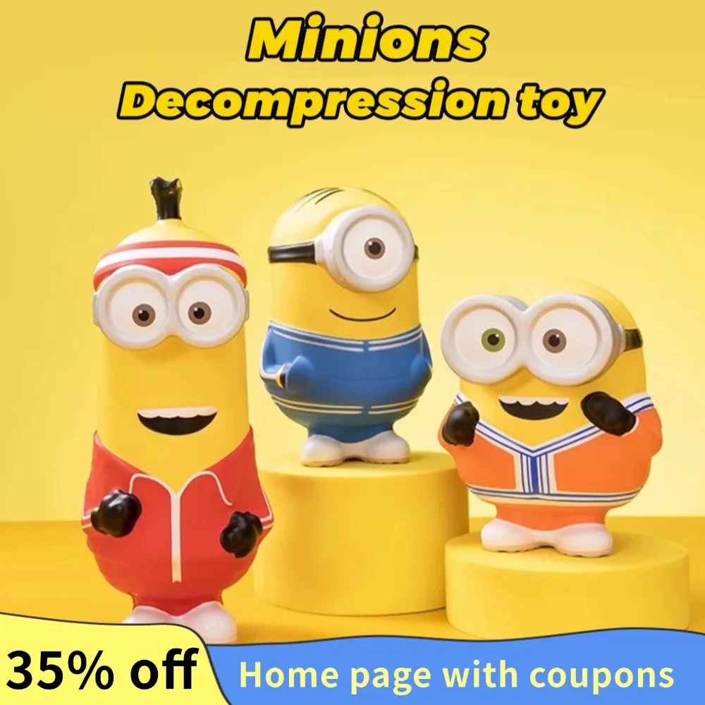 MASDI Minions Trainingsanzug, Quetschspielzeug, Cartoon-Geschenk, PU, langsames Rebound-Spielzeug, 4, niedliche Puppe, Dekompressionsgeschenke