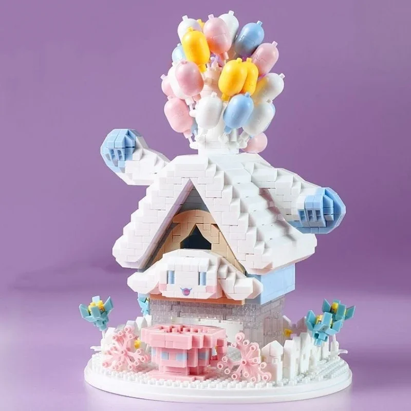 Creative Mini Balloon House Building Blocks Cute Cartoon Princess Castle Kids Toys Girl Small Particle Toy Kawaii Birthday Gift