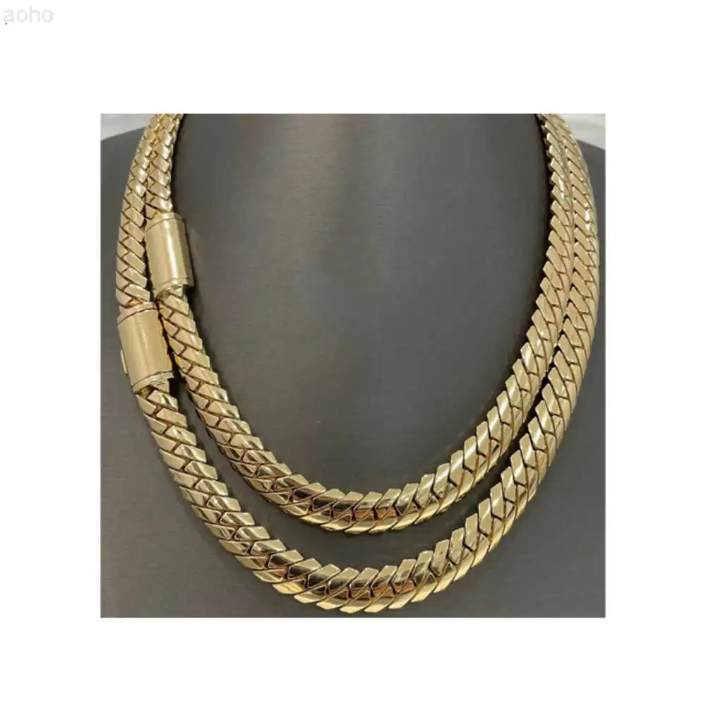 Handmade 12mm 24 Miami Cuban Link Chain 180grams Heavy Solid 925 Sterling Silver 14k Gold Plated Curb Hiphop Chain