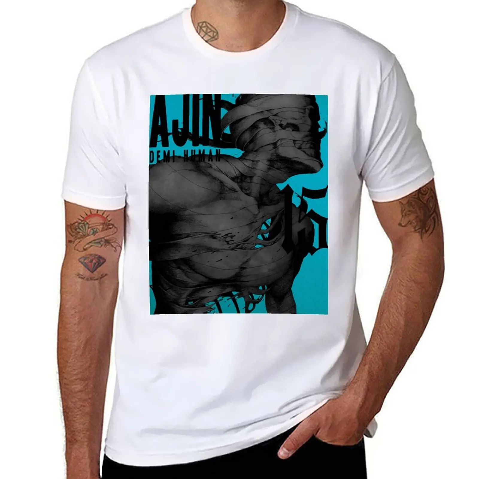 

Ajin black ghost T-Shirt cotton tshirt 100% man t shirt heavy cotton