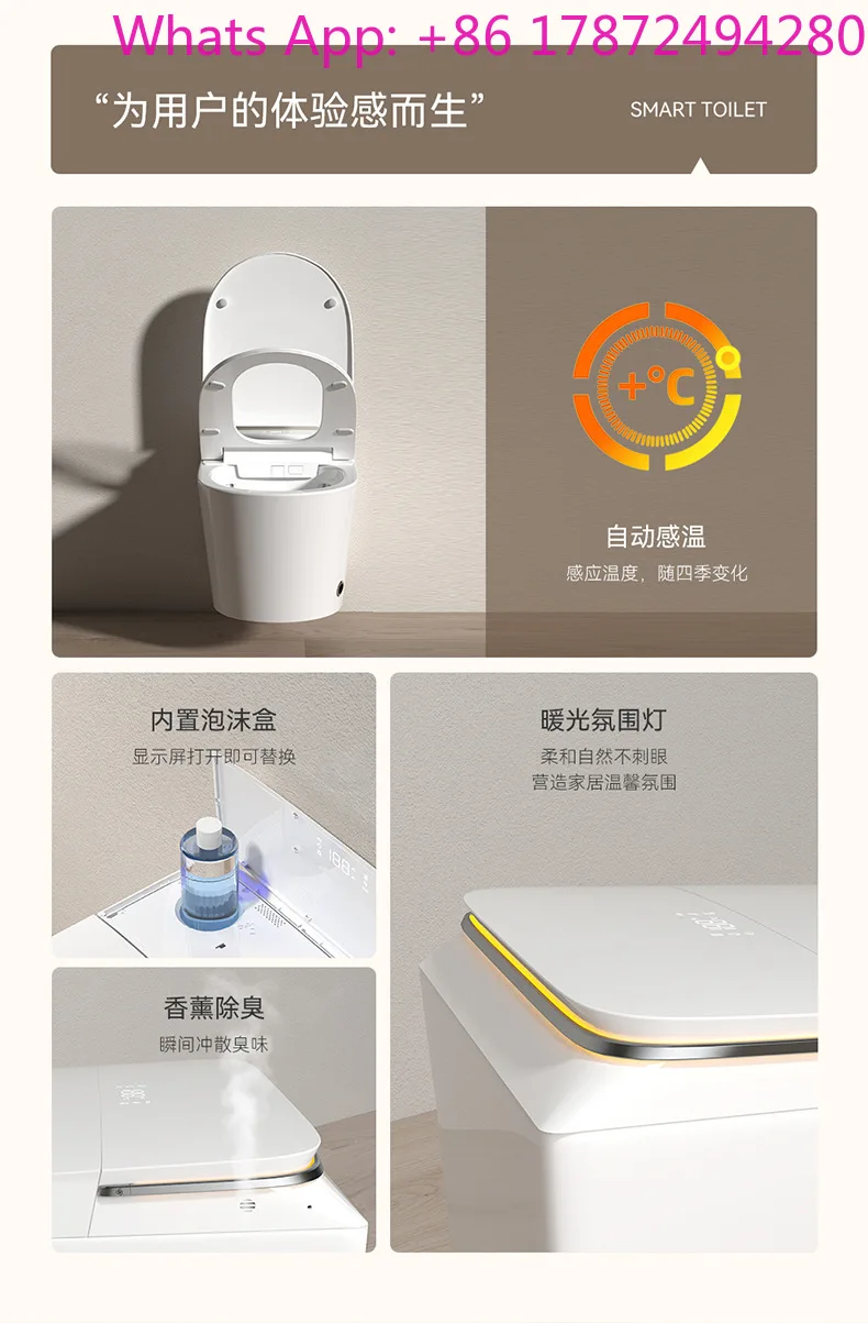 Wall-Mounted Intelligent Sensor Integrated Toilet for Small Apartments Hidden Water Tank Space-Saving Bathroom Solution