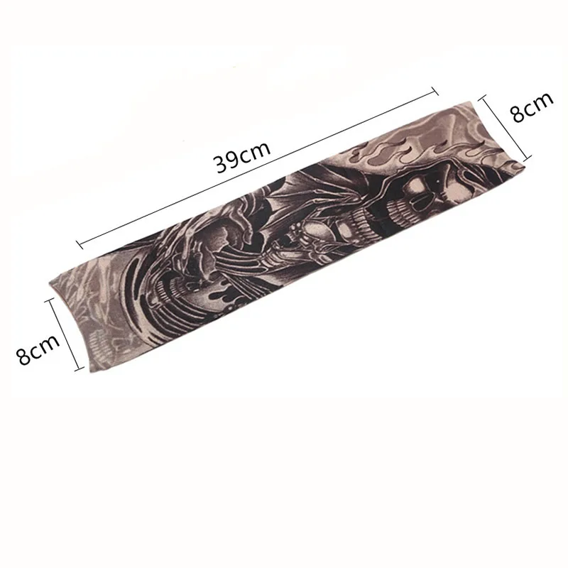 Mangas de tatuaje de brazo de flores para hombres y mujeres, calentadores de brazo de protección solar Uv sin costuras para montar al aire libre, nueva moda