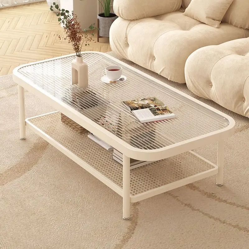 Tea table cream internet celebrity ins. Tea table Changhong glass living room household tempered glass 2023 new tea table cloud